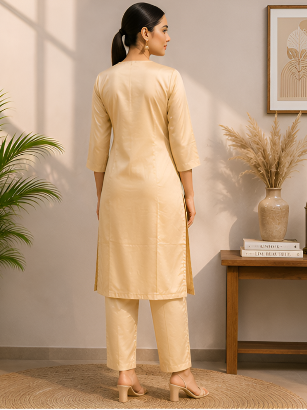 Elegant Embroidered Straight Kurta & Pant Set